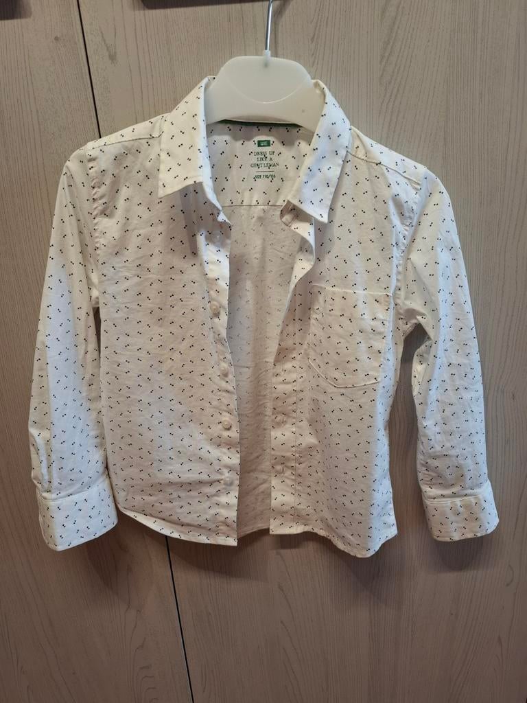 Wit hemdje met print maat 110/116 WE, Kinderen en Baby's, Kinderkleding | Maat 110, Ophalen of Verzenden