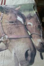 Dekbed flanel paardjes (A60), Huis en Inrichting, Slaapkamer | Beddengoed, Gebruikt, Eenpersoons, Bruin, Dekbedovertrek