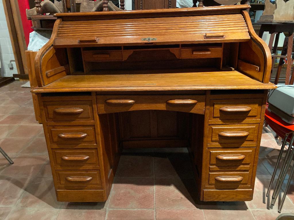 Bureau à cylindre en chêne, style victorien, Antiquités & Art, Enlèvement
