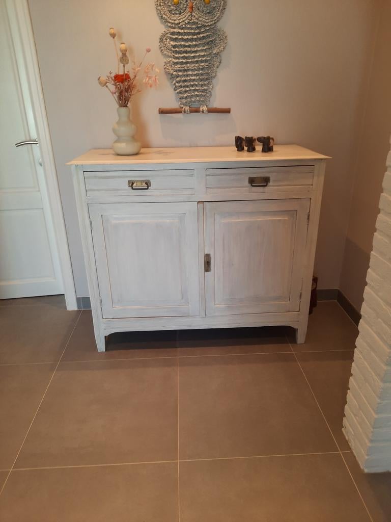 Halkast,wit gebeitst, Huis en Inrichting, Kasten | Dressoirs, Ophalen