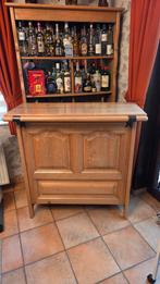 Zeer mooie bar eikenhout met kast erachter met licht, Huis en Inrichting, Ophalen