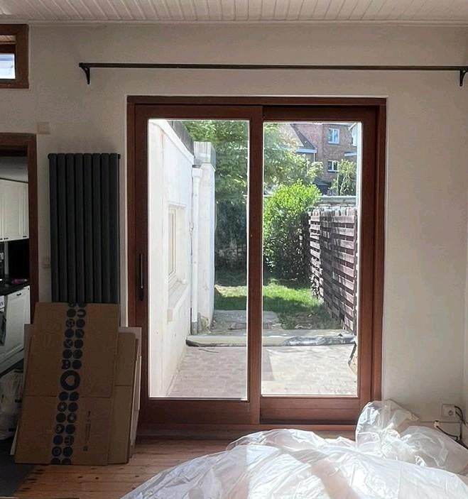 Fenêtre coulissante en bois — châssis — Verre super isolant, Enlèvement