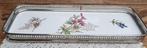 Vintage tegelplateautje met bloemetjes en Edelweis, Antiquités & Art, Enlèvement ou Envoi
