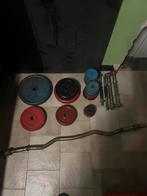 Complete Fitness Gewichten Set met 72kg aan gewichten, Sport en Fitness, Fitnessmaterialen, Ophalen, Zo goed als nieuw, Borst