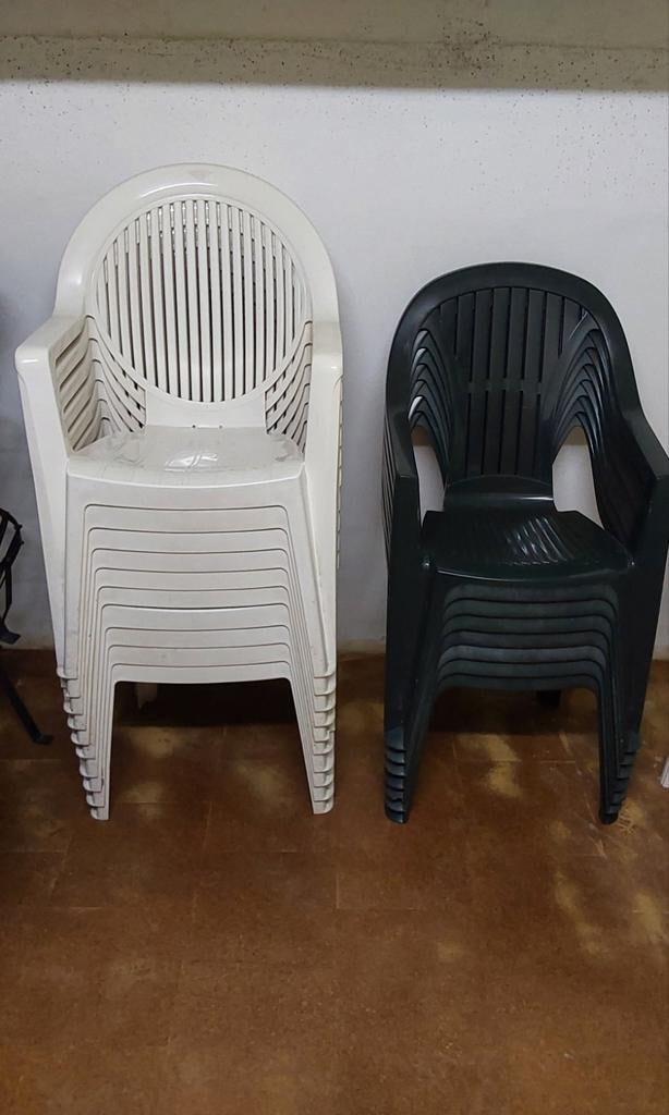 Tuinstoelen en Tuintafels, Tuin en Terras, Ophalen, Gebruikt, Kunststof, Stapelbaar