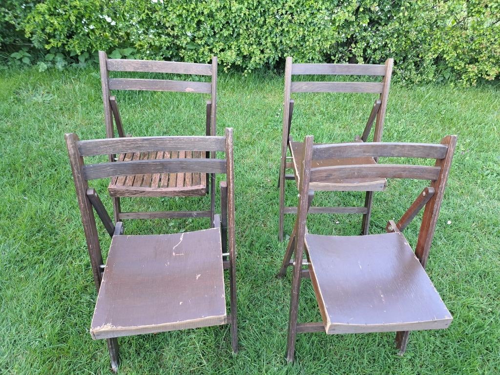 4 antieke houten stoelen., Ophalen, Hout