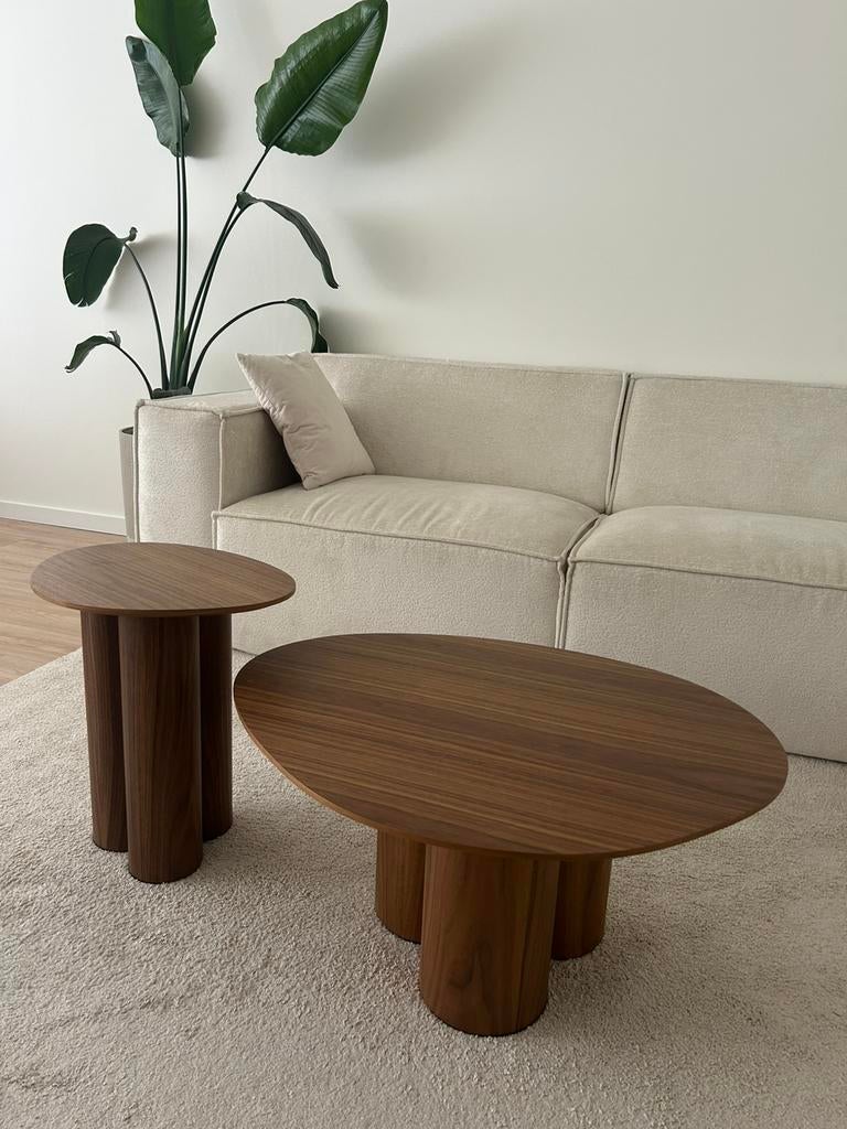 Ensemble de table basse 2 pièces Japandi - noyer, Enlèvement, Comme neuf