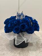 Bloemen cadeau, stralende blauwe rozen, bloemdecoratie, Ophalen of Verzenden, Zo goed als nieuw