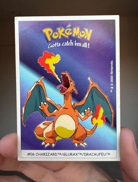 2000 Charizard Pokémon Sticker Cards Dunkin Boomer #6, Enlèvement ou Envoi, Comme neuf, Cartes en vrac
