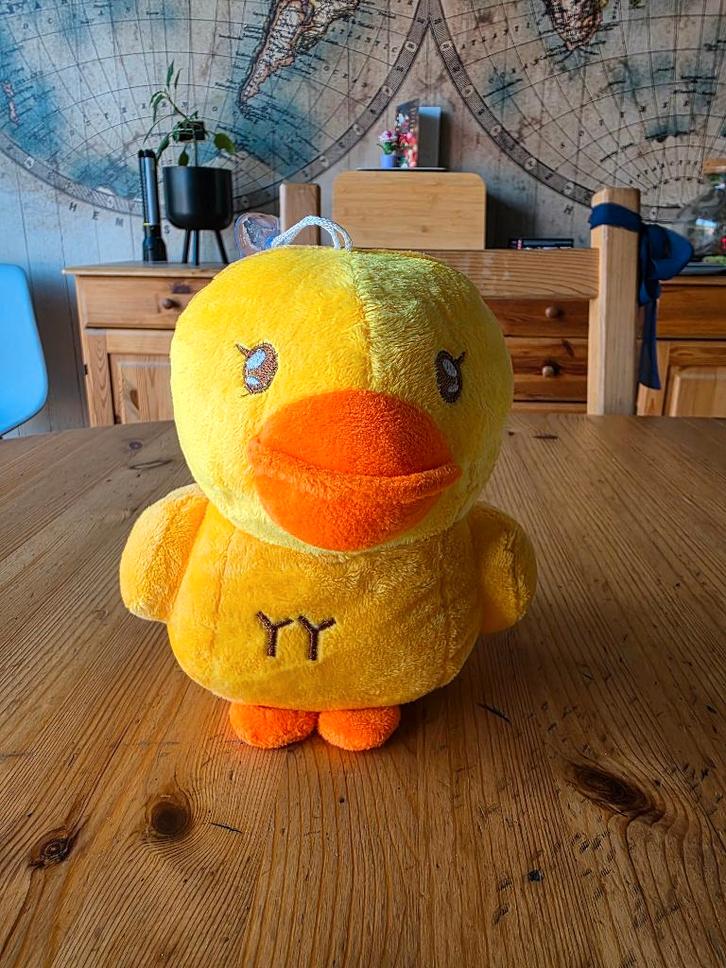 Peluche Canard, Kinderen en Baby's, Speelgoed | Knuffels en Pluche, Zo goed als nieuw, Eend, Ophalen