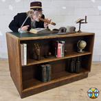 Bureau Art Déco en bois ancien avec bibliothèque et tiroirs, Maison & Meubles, Enlèvement ou Envoi, Utilisé, Bureau