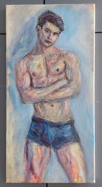 Belle peinture sur toile - Jeune homme coriace - Steven Dag, Enlèvement ou Envoi