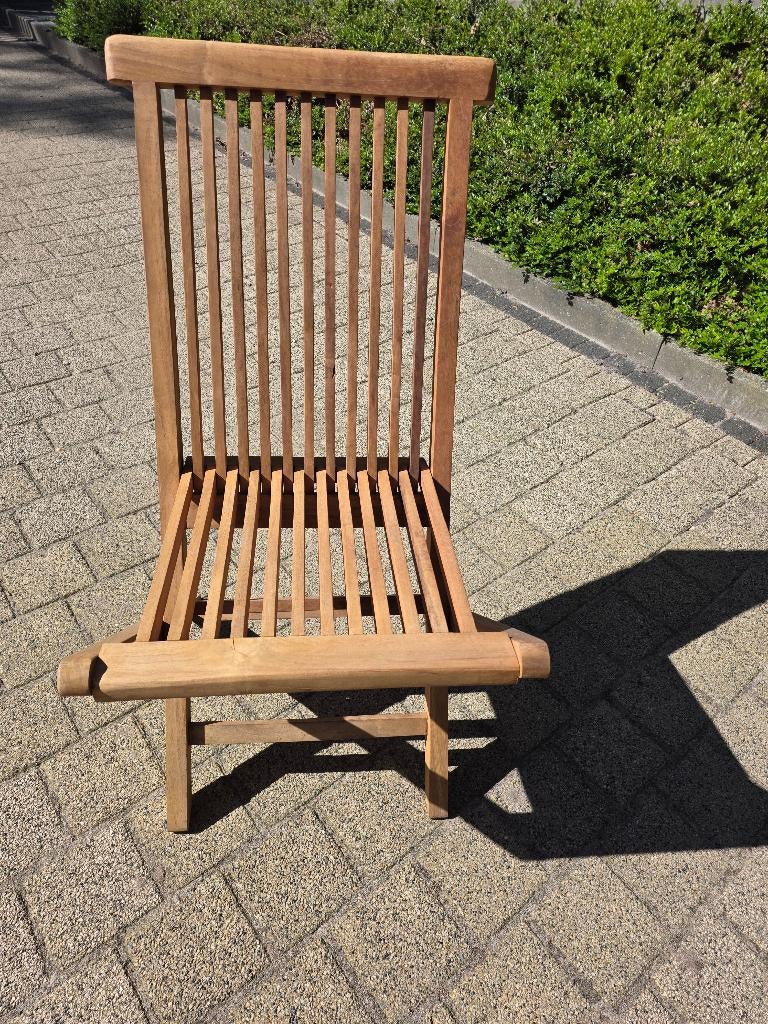 4 teakhouten opklapbare tuinstoelen, Jardin & Terrasse, Chaises de jardin, Enlèvement, Neuf, Bois de teck, Pliant