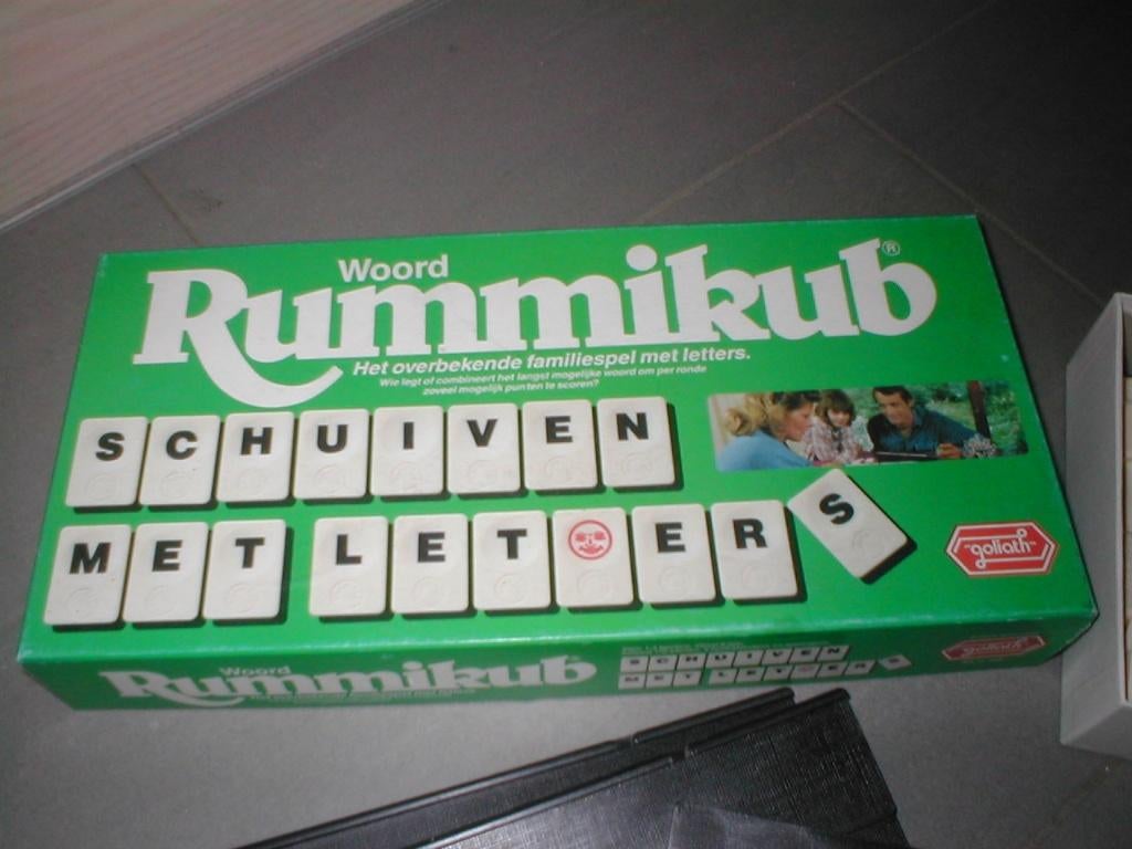 gezelschapspel woord rummikub schuiven met letters, Drie of vier spelers, Ophalen of Verzenden, Gebruikt, Goliath