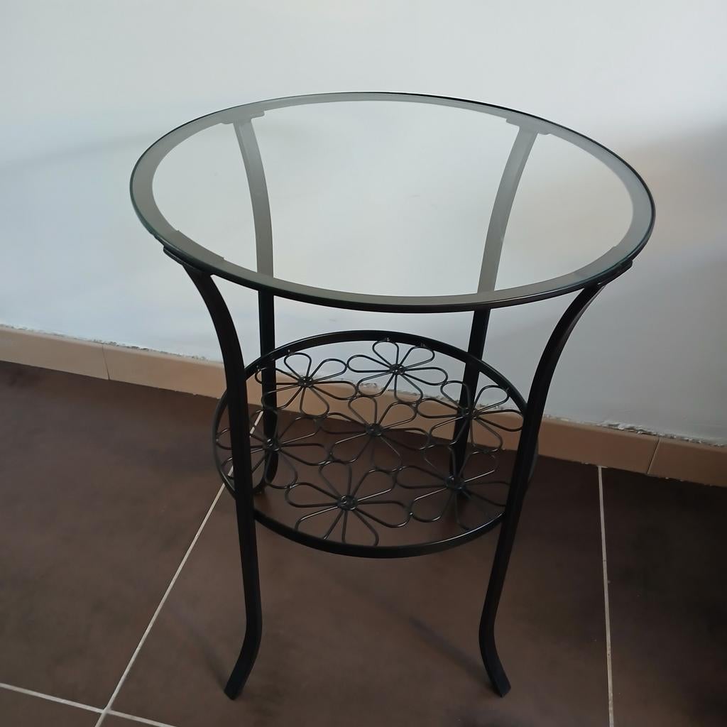 Tafeltje, Huis en Inrichting, Tafels | Bijzettafels, Ophalen, Gebruikt, Rond, Metaal of Aluminium