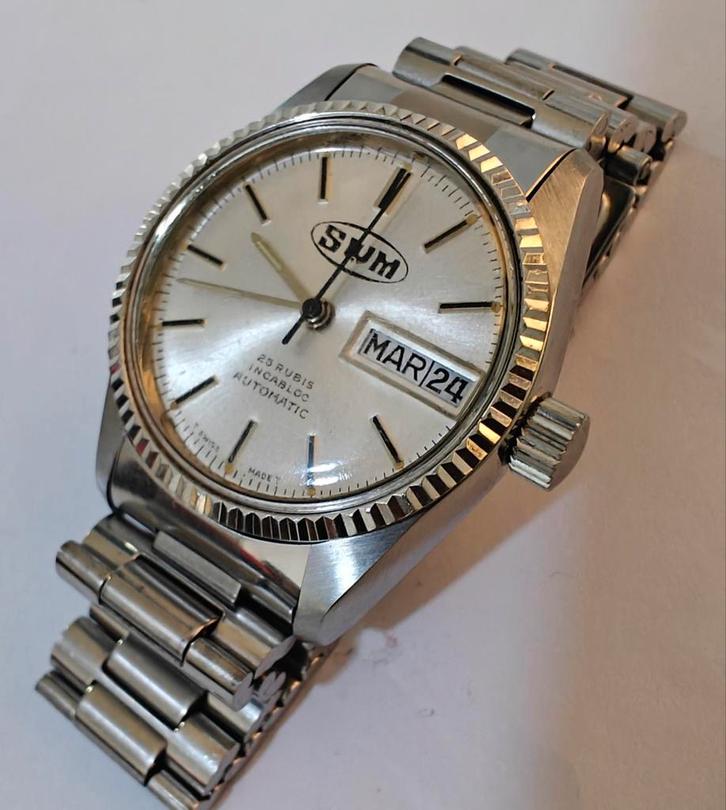 Automatisch stalen horloge, Handtassen en Accessoires, Horloges | Dames, Staal, Staal, Ophalen of Verzenden