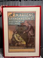 Martens brandkasten poster - origineel, Verzamelen, Posters, Ophalen, Rechthoekig Staand, Met lijst, Deurposter of groter