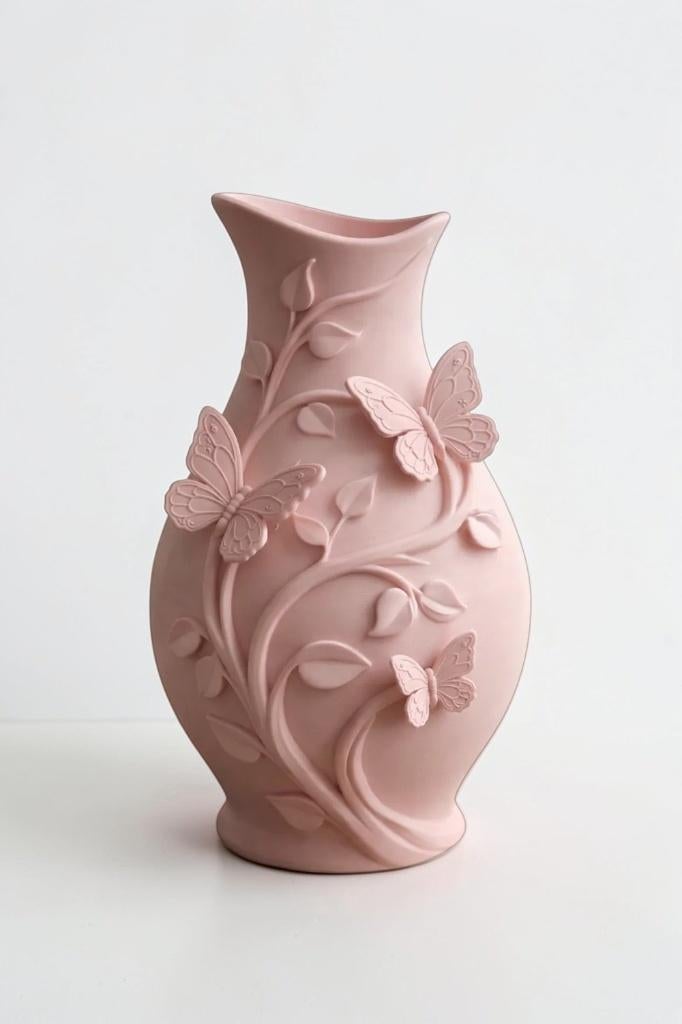 butterfly decorative vase, Ophalen of Verzenden, Zo goed als nieuw, Kunststof, Minder dan 50 cm