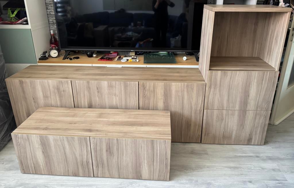 IKEA BESTÅ TV meubel set + kast, veel opbergruimte, Ophalen, Zo goed als nieuw