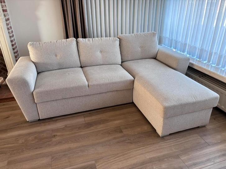 3-zits slaapbank met chaise longue, Huis en Inrichting, Zetels | Zetels en Chaises Longues, Zo goed als nieuw, Driepersoons, 200 tot 250 cm