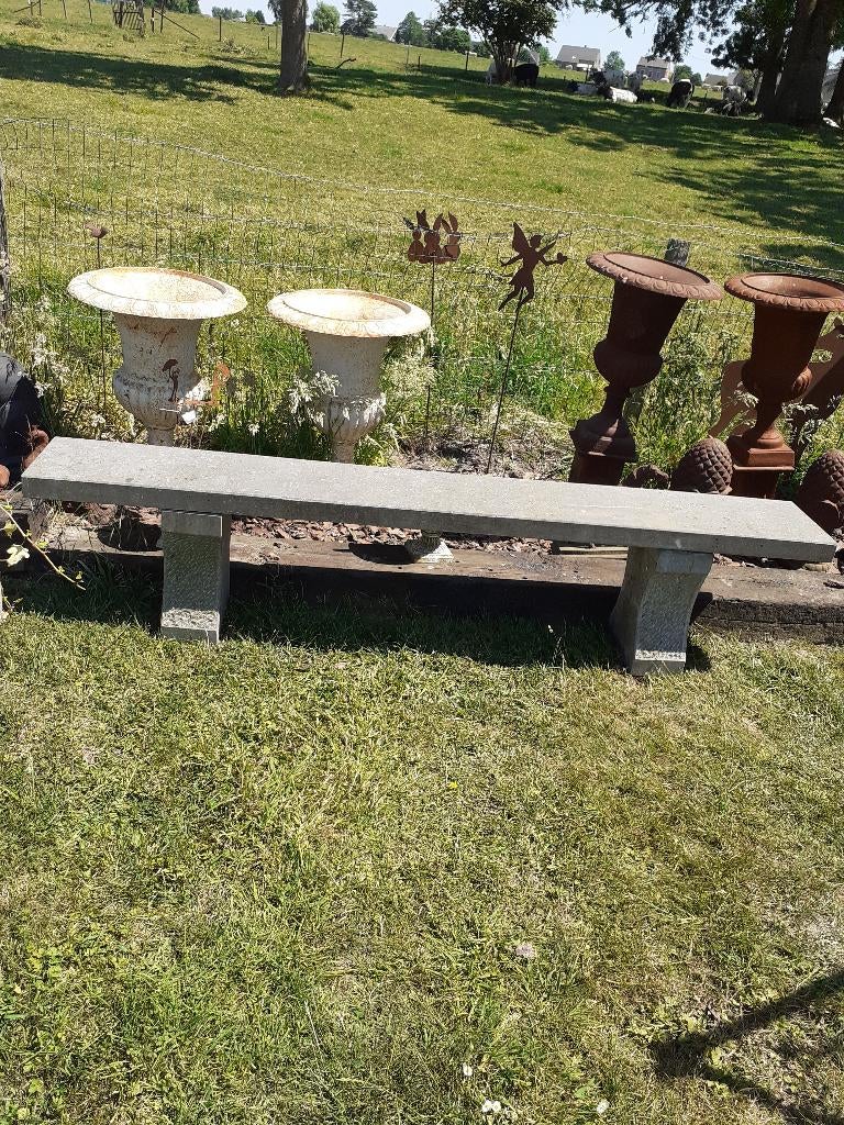 BANC DE JARDIN EN PIERRE BLEUE (longueur 2,09M), Jardin & Terrasse, Enlèvement, Utilisé, Autres matériaux