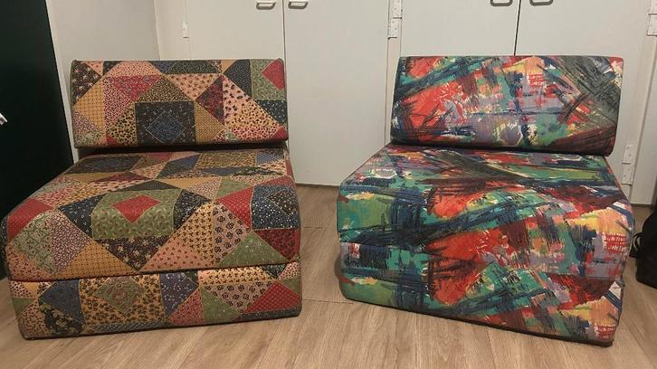 2 chaises de couchage uniques, dépliables en lit !, Maison & Meubles, Fauteuils, Comme neuf, Tissus, 50 à 75 cm, 75 à 100 cm, Enlèvement