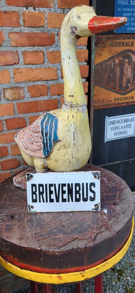 Antiek emaille bord, BRIEVENBUS,  JAREN 1930, Antiek en Kunst, Antiek | Email, Ophalen of Verzenden