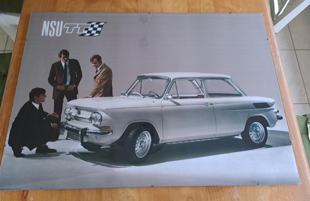 NSU TT - Prinz 1000 1ste reclameposter uit 1964-67 - A1, Ophalen of Verzenden