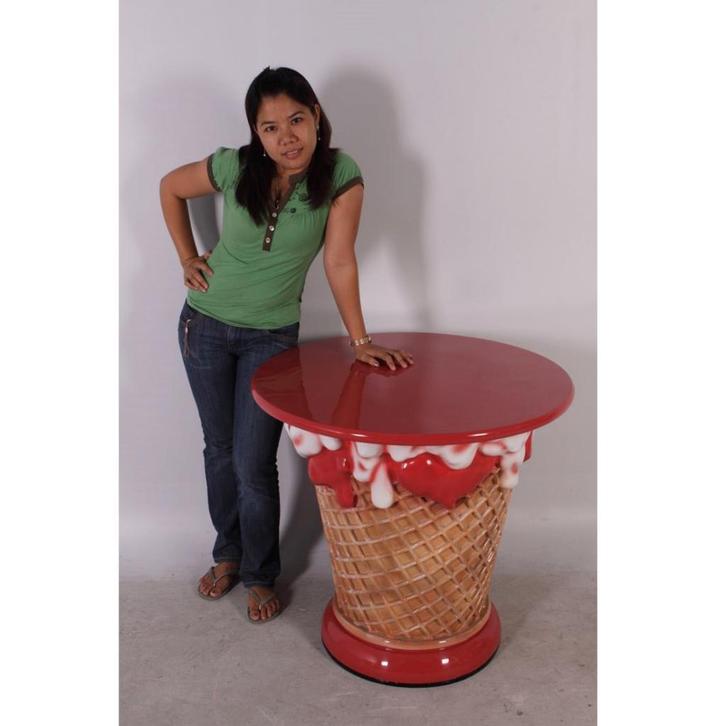 Table à glace à la fraise de 75 cm de haut, Collections, Marques & Objets publicitaires, Neuf, Enlèvement