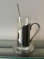 Prachtige hoge glazen met schoteltje en lepeltje, Ophalen, Nieuw, Glas, Glas of Glazen