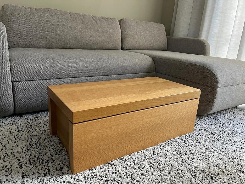 Table basse avec espace de rangement couleur chêne Malm, Maison & Meubles, Enlèvement