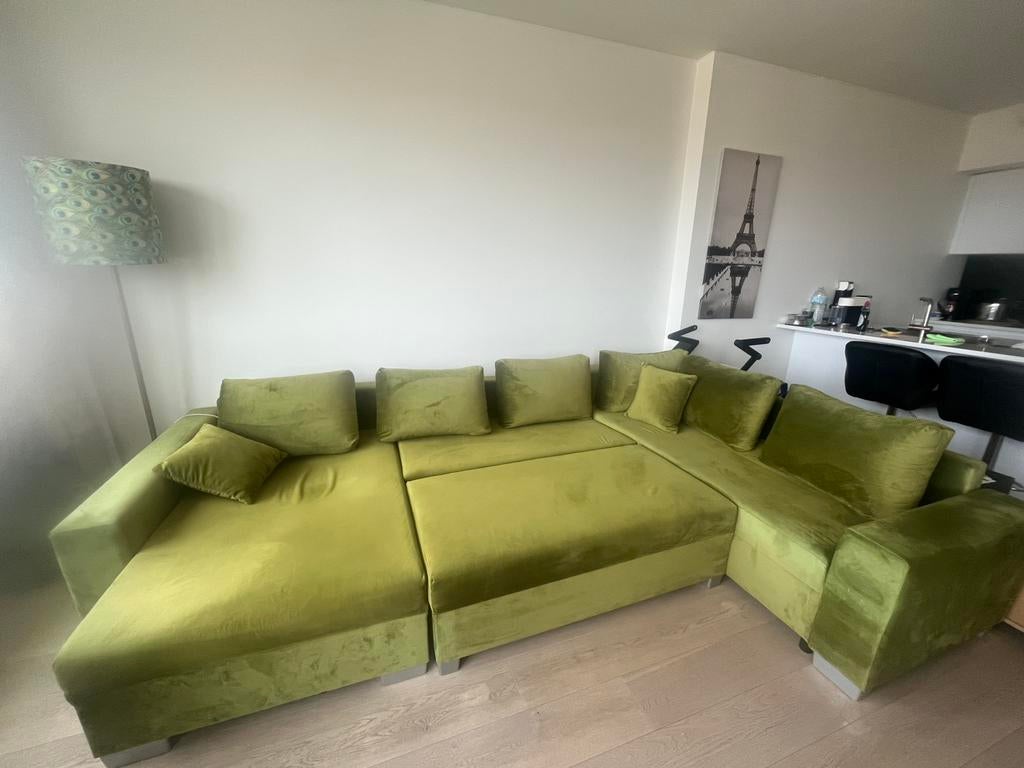 Très beau canapé couleur Olive (Superbe affaire), Enlèvement, Comme neuf
