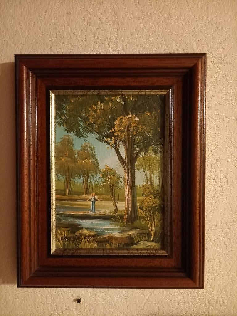 Schilderij in houten lijst, Ophalen