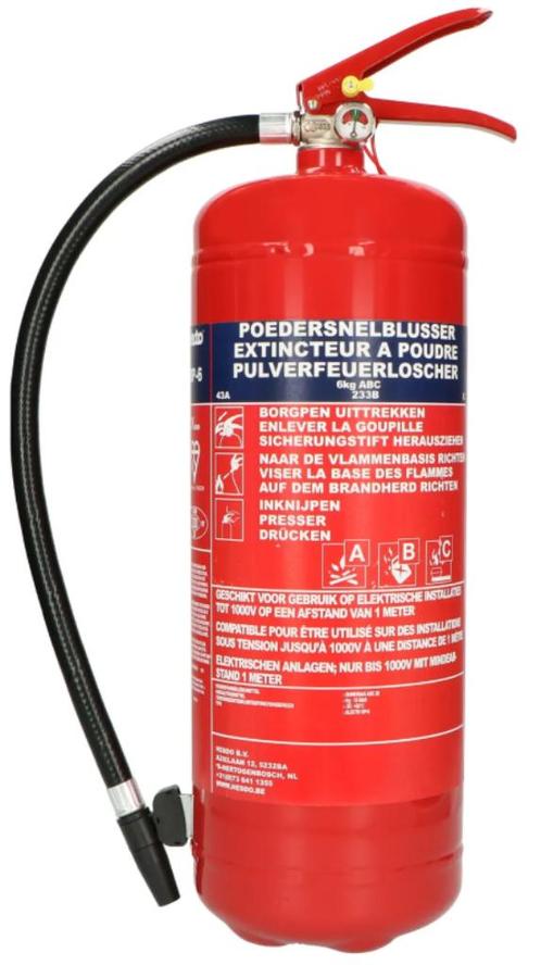Brandblusser poederblusser 6L, Huis en Inrichting, Brandblussers en Brandkasten, Zo goed als nieuw, Brandblusser, Ophalen