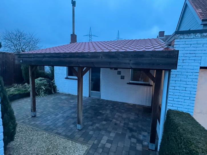 Houten carport/overkapping, Jardin & Terrasse, Verrières, Comme neuf, Carport, Enlèvement