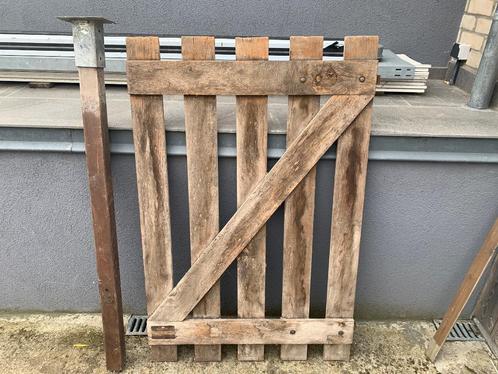 Portillon en bois exotique, Tuin en Terras, Tuinpoorten, Gebruikt, Draaipoort, Hout, 100 tot 150 cm, Minder dan 100 cm, Ophalen of Verzenden