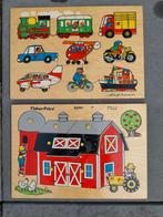 2 houten inlegpuzzels vintage, Kinderen en Baby's, Speelgoed | Kinderpuzzels, Gebruikt, Ophalen of Verzenden