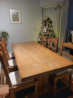 Eiken eettafel met stoelen, Ophalen, Gebruikt, Eik, 4 tot 6 stoelen