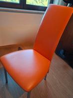 Oranje kunstleer stoelen, Huis en Inrichting, Ophalen, Gebruikt