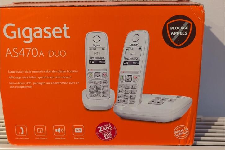 Téléphone sans fil avec répondeur intégré, Telecommunicatie, Vaste telefoons | Handsets en Draadloos, Gebruikt, 2 handsets, Ophalen