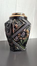 Henri Heemskerk Art Deco vaas, zwart hyalietglas, Scailmont, Antiek en Kunst, Antiek | Vazen, Ophalen of Verzenden