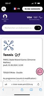 Olympische Spelen - Roland Garros 2 plaatsen op 01/08