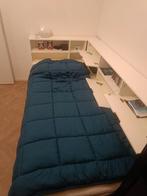 Bed met kastjes en logeerbed, Huis en Inrichting, Ophalen, 90 cm, Eenpersoons, Wit