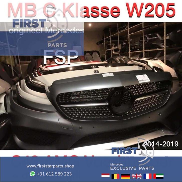 W205 C205 C43 AMG Voorbumper compleet origineel Mercedes C K, Auto-onderdelen, Carrosserie, Bumper, Mercedes-Benz, Voor, Gebruikt