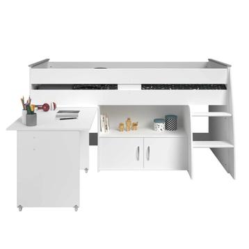 Lit mi-hauteur avec bureau 90x200 – blanc beschikbaar voor biedingen