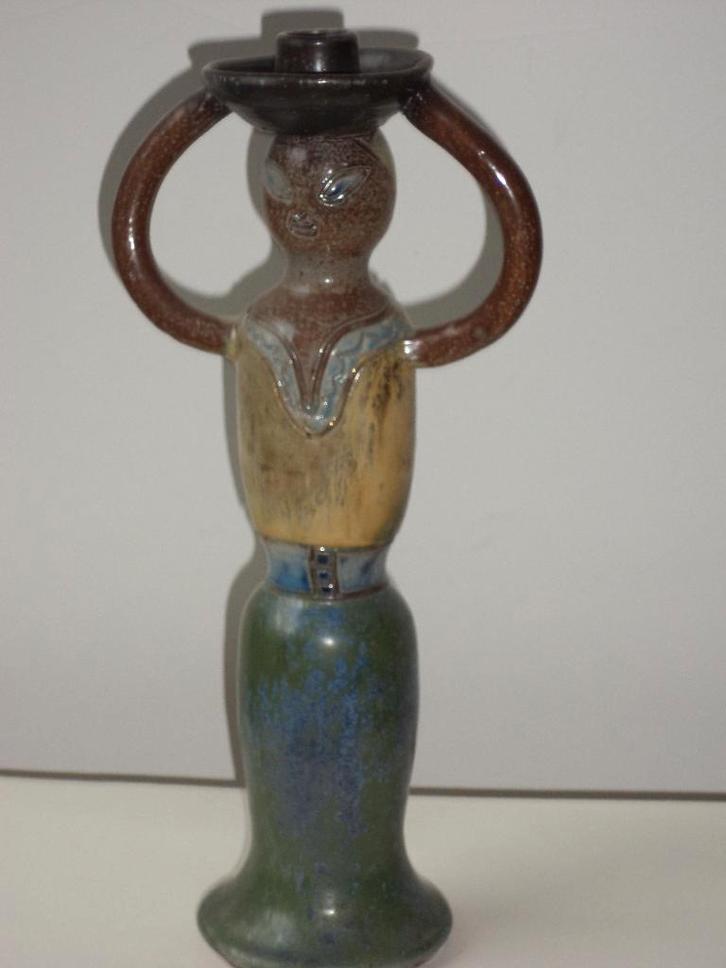 Art Deco kandelaar Roger GUÉRIN M 135 Bouffioulx grès salé, Antiek en Kunst, Antiek | Keramiek en Aardewerk, Ophalen of Verzenden