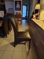 Lederen stoelen met hoge rug leun 6 stuks nog in goede staat, Huis en Inrichting, Stoelen, Ophalen