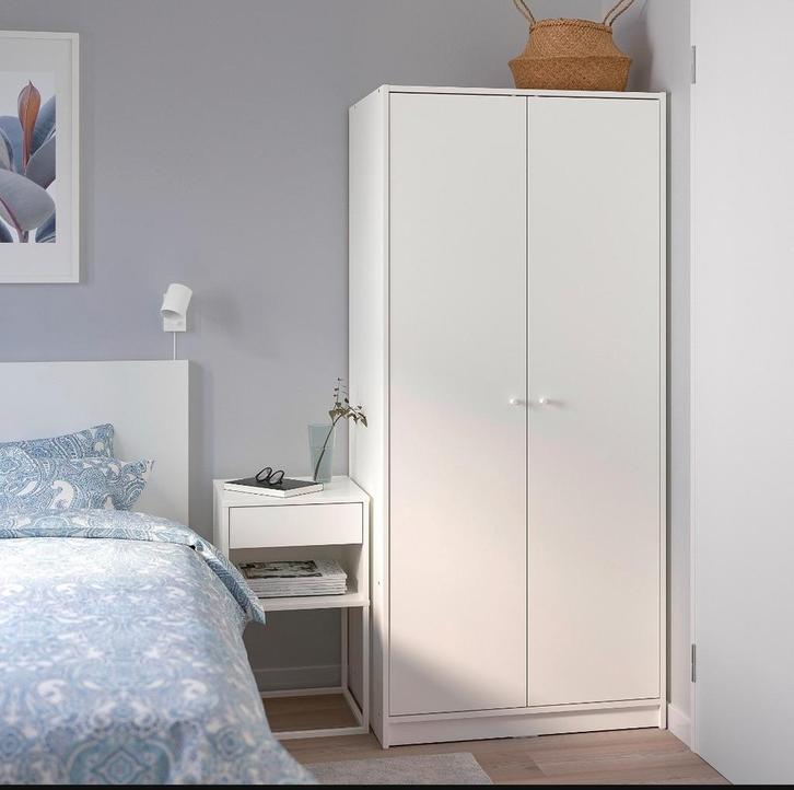 Witte kleerkast Kleppstad, Huis en Inrichting, Kasten | Kleerkasten, Gebruikt, 150 tot 200 cm, 50 tot 100 cm, 50 tot 75 cm, Met deur(en)