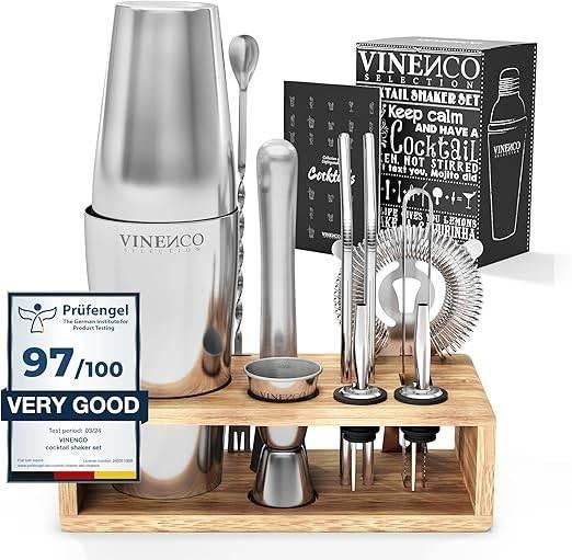 Kit shaker à cocktail Boston avec support | Nouveau, Neuf, -, -, Vineco