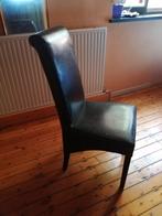chaise "coloniale" bois et skaï noir, Colonial, Gebruikt, Hout, Eén